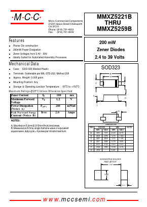 MMXZ5227B Datasheet PDF Micro Commercial Components