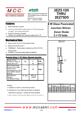 2EZ5.6D5-TP Datasheet PDF Micro Commercial Components