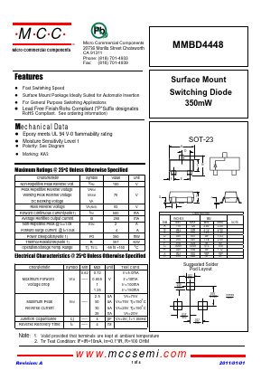 MMBD4448 Datasheet PDF Micro Commercial Components