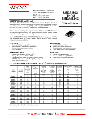 SMDA15C Datasheet PDF Micro Commercial Components