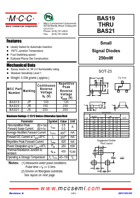 BAS21-TP Datasheet PDF Micro Commercial Components