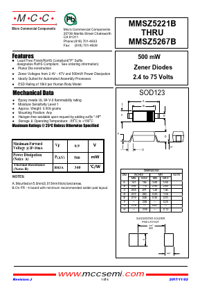 MMSZ5246B-TP-HF Datasheet PDF Micro Commercial Components