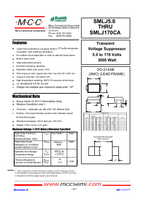 SMLJ54C Datasheet PDF Micro Commercial Components