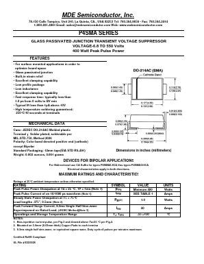 P4SMA15CA Datasheet PDF MDE Semiconductor