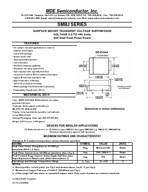 SMBJ51 Datasheet PDF MDE Semiconductor