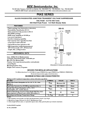 P6KE82 Datasheet PDF MDE Semiconductor