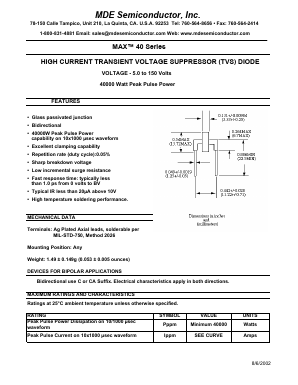 MAX40-5.0CA Datasheet PDF MDE Semiconductor, Inc.
