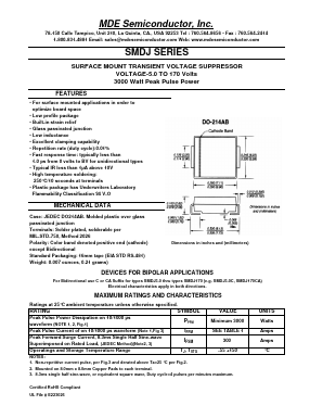 SMDJ54 Datasheet PDF MDE Semiconductor, Inc.
