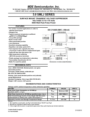 5.0SMLJ Datasheet PDF MDE Semiconductor, Inc.