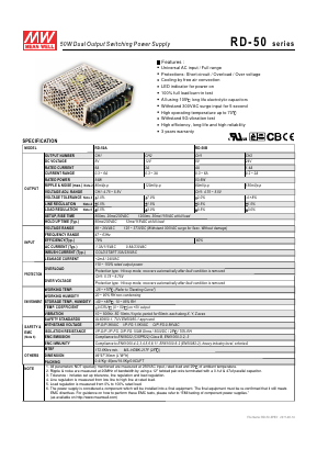 RD-50B Datasheet PDF Mean Well Enterprises Co., Ltd.