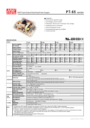 PT-65C Datasheet PDF Mean Well Enterprises Co., Ltd.