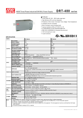 DRT-480-24 Datasheet PDF Mean Well Enterprises Co., Ltd.
