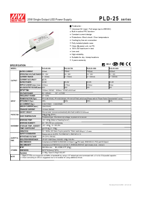 PLD-25-1400 Datasheet PDF Mean Well Enterprises Co., Ltd.