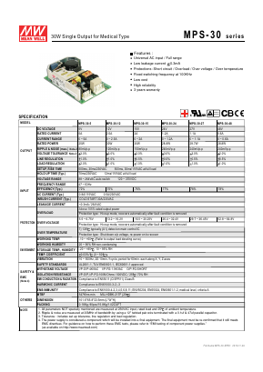 MPS-30-15 Datasheet PDF Mean Well Enterprises Co., Ltd.