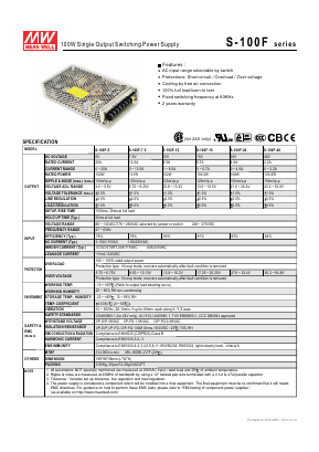 S-100F-24 Datasheet PDF Mean Well Enterprises Co., Ltd.