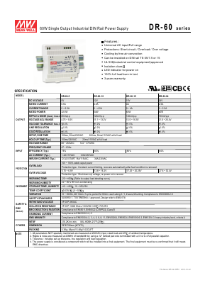 DR-60-15 Datasheet PDF Mean Well Enterprises Co., Ltd.