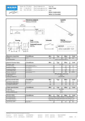 MK041A71B600W Datasheet PDF Meder Electronic