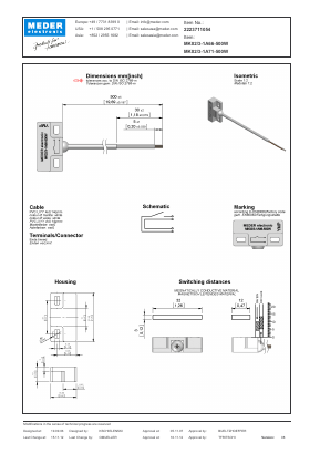 MK0231A71500W Datasheet PDF Meder Electronic