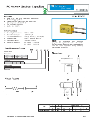 MCR Datasheet PDF MERITEK ELECTRONICS CORPORATION