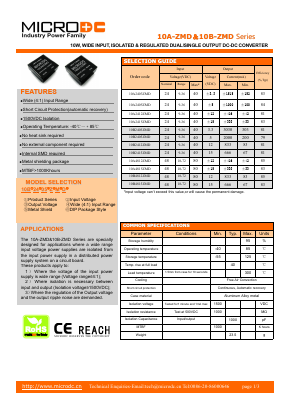 10B2405ZMD Datasheet PDF Microdc power Technology Co., Ltd