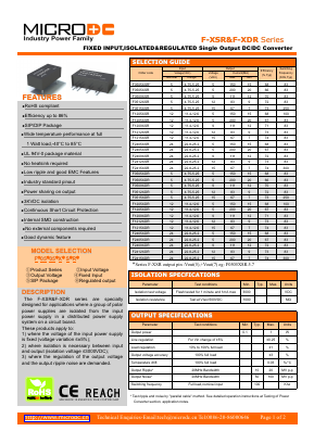 F0505XDR Datasheet PDF Microdc power Technology Co., Ltd