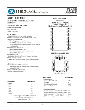5962-9669203HUA Datasheet PDF Micross Components