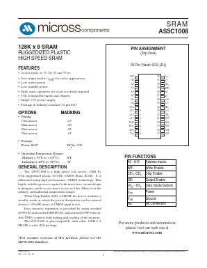AS5C1008DJ-25/XT Datasheet PDF Micross Components