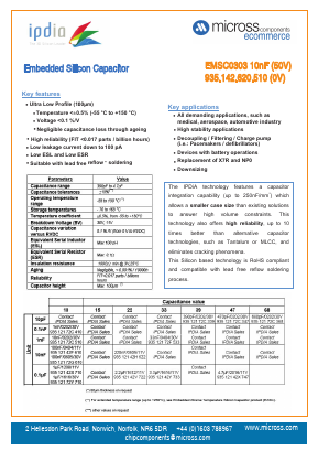 EMSC0303-10NF-50V Datasheet PDF Micross Components