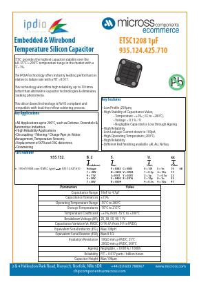 ETSC1208-1F Datasheet PDF Micross Components