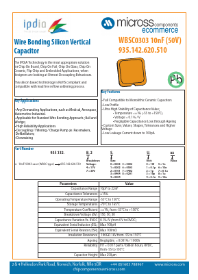 WBSC0303-10NF-50V Datasheet PDF Micross Components