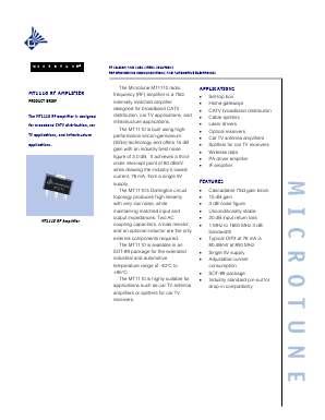 MT1110 Datasheet PDF Microtune,Inc
