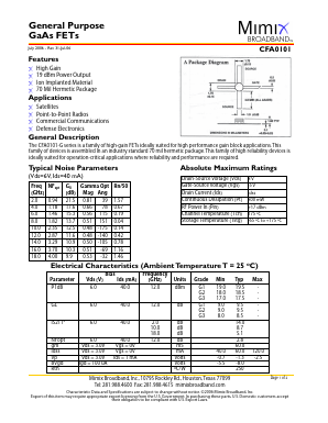 CFA0101-G3 Datasheet PDF Mimix Broadband