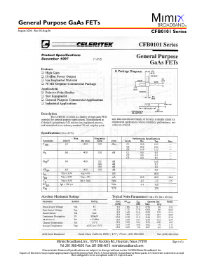 CFB0101-G1 Datasheet PDF Mimix Broadband