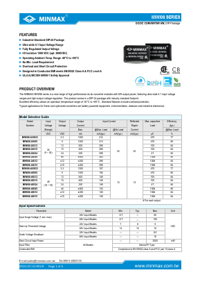 MIWI06-24S05H Datasheet PDF Minmax Technology Co., Ltd.