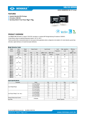 MBU104 Datasheet PDF Minmax Technology Co., Ltd.