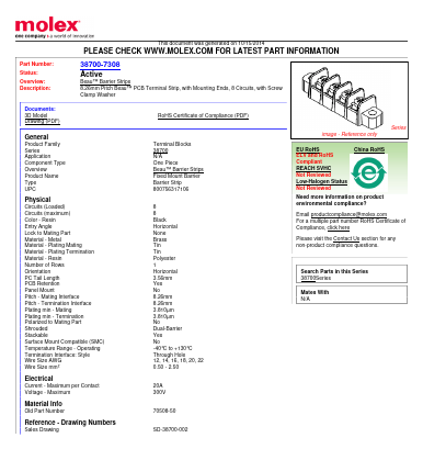 70508-50 Datasheet PDF Molex Connectors