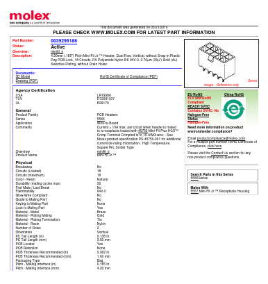 0039296188 Datasheet PDF Molex Connectors
