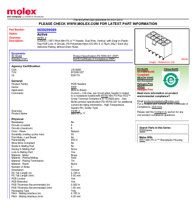5566-08A2GS-210_10 Datasheet PDF Molex Connectors