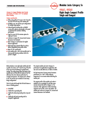 44661-0001 Datasheet PDF Molex Connectors