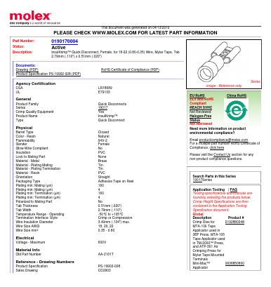 AA-2131T Datasheet PDF Molex Connectors