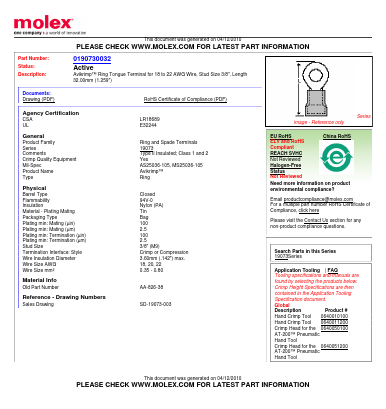 AA-826-38 Datasheet PDF Molex Connectors