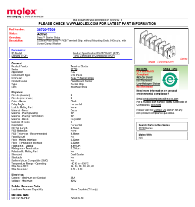 72509-C-50 Datasheet PDF Molex Connectors