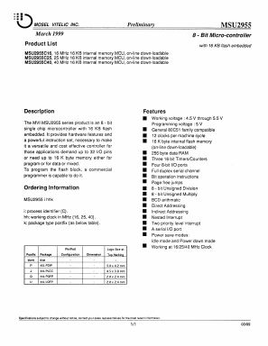 MSU2955 Datasheet PDF Mosel Vitelic, Corp