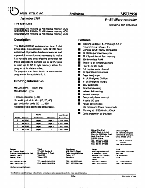 MSU2958C16 Datasheet PDF Mosel Vitelic, Corp