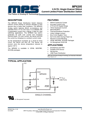 MP6205DN-LF-Z Datasheet PDF Monolithic Power Systems