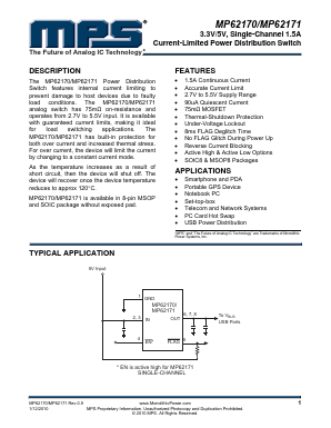 MP62170EK-LF-Z Datasheet PDF Monolithic Power Systems