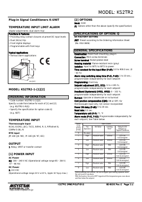 KS2TR2 Datasheet PDF M-System Co.,Ltd.