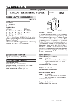 TMA-S-H Datasheet PDF M-System Co.,Ltd.