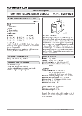 TMR Datasheet PDF M-System Co.,Ltd.