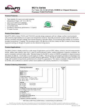 M61101JFCN Datasheet PDF MTRONPTI